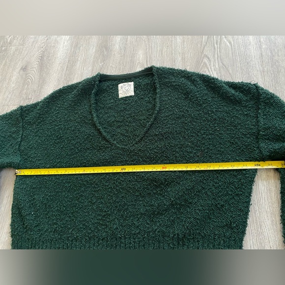 Free People Theo V-Neck Sweater Deepest Spruce Medium - Picture 7 of 7